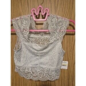 Free People Chase Me Lace Pullover Brami Crop Top,Size M